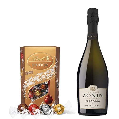 Zonin Prosecco Brut Millesimato DOC With Lindt Lindor Assorted Truffles 200g